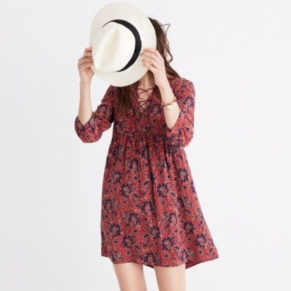 Madewell Assam Silk Dress Size: L